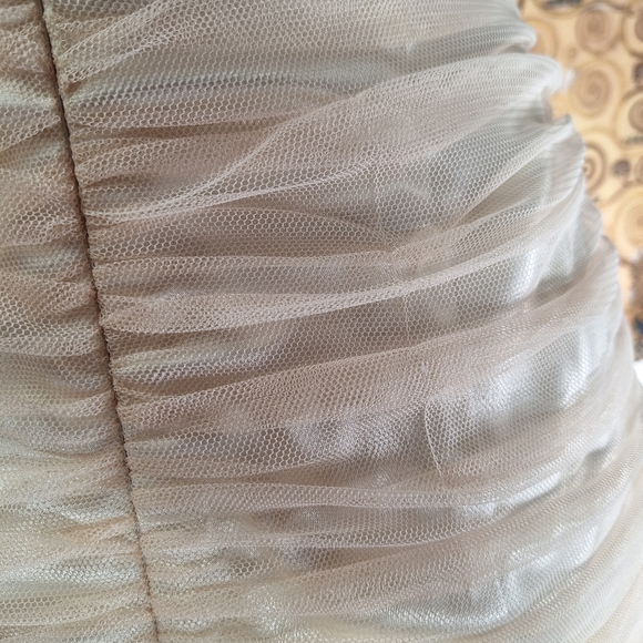 Vintage Y2K Jessica McClintock Prom Dress Womens Small Peach Ruffle Strapless - Picture 8 of 10